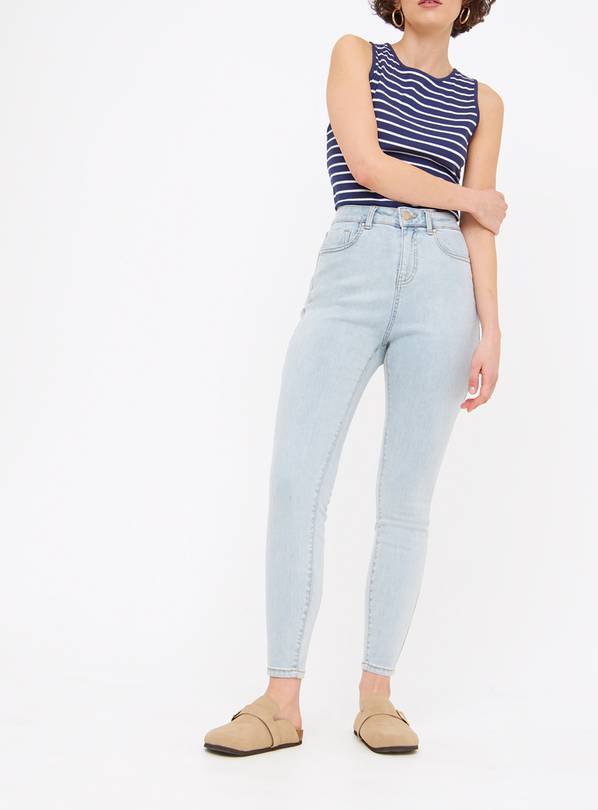 Light Denim High Waisted Tencel Skinny Jeans 10L